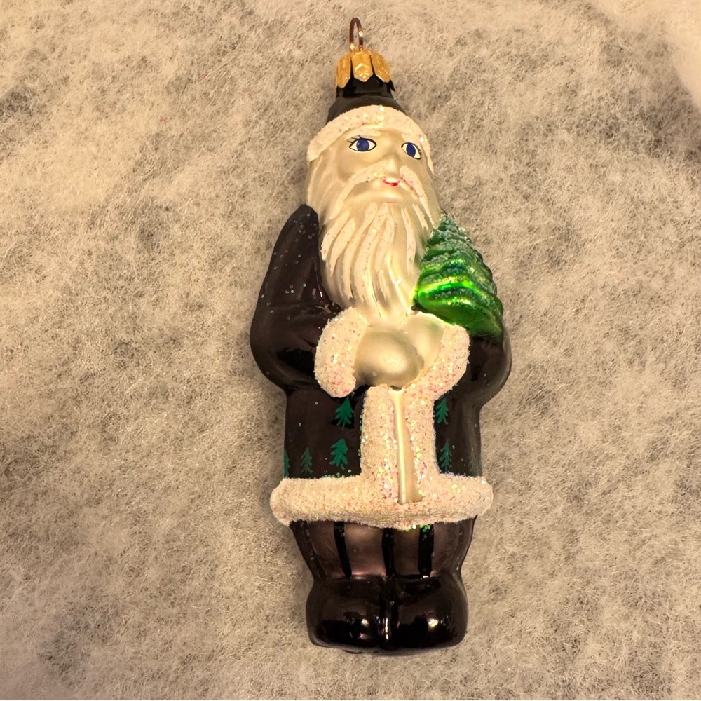 Christopher Radko Russian Santa Claus Black Robe Xmas Tree Ornament Rare